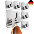 Produktbild: 4smile Handtuchhalter ohne Bohren - 6er SET Handtuchhaken Bad aus Edelstahl
