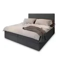 Produktbild: MASSENO Boxbett mit Bettkasten Pisa , grau , Maße (cm): B: 140 H: 98