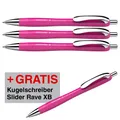 Produktbild: 3 + 1 GRATIS: Schneider Kugelschreiber Slider Rave XB pink, Schreibfarbe:...