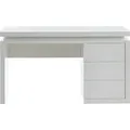 Produktbild: EMERSON Schreibtisch - 3 Schubladen - weiß lackiertes MDF - LED Beleuchtung - Weiß