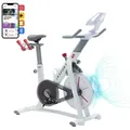 Produktbild: JASPORT Smart Indoor Speedbike S3, leise Heimtrainer, Magnetbremssystem, App mit Trainingskursen, Kinomap & Zwift kompatibel, inkl. Pulsgurt - Schwarz/Weiß