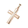 Produktbild: Materia Kreuz Anhänger rosegold Damen - 925 Silber Kettenanhänger vergoldet KA-22-Rose