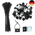 Produktbild: 200 Stück Klebesockel für Kabelbinder Schwarz,  Kabelbinder Halter Selbstklebend