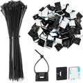 Produktbild: Kabelbinder Klebesockel Kabelbinder Set Selbstklebend Kabelhalter Schwarz 100