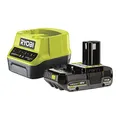 Produktbild: RYOBI 18 V Akku-Starter-Set RC18120-120CG (1x 2,0 Ah Lithium+ Akku, Schnellladegerät mit 2,0A Ladestrom, Lithium+Akkutechnologie setzt Maßstäbe für Laufzeit, Leistung und Lebensdauer, IntelliCell(tm))