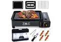Produktbild: ZMC Gaskocher 2in1 Tragbarer Gaskocher + Gasgrill Campingkocher inkl. Gaskartuschen, (mit Grillplatte + Grillrost, Wärmeleistung: 2,2KW, für Outdoor und indoor, indoor), inkl. Grillzubehör + und Aufbewahrungskoffer, Piezo-Zündung, 3,8kg
