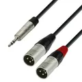 Produktbild: Adam Hall Cables 4 STAR YWMM 0180 - Audiokabel, Rean 2x 3-Pol XLR male auf 3,5mm Miniklinkenstecker stereo, schwarz, 1,8m