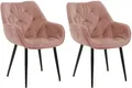 Produktbild: CLP Esszimmerstuhl Tanna Samt (2er Set, 2 St), mit Armlehnen und 4-Fuß Metallgestell