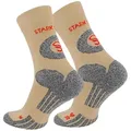 Produktbild: Stark Soul® Wandersocken 2 Paar Wandersocken, Trekking Outdoor Socken - Hiking (2 Paar) eingewebtes Logo beige 35-38