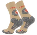 Produktbild: STARK SOUL Trekking Wandersocken für Damen & Herren, 2 Paar Atmungsaktive Gepolsterte Outdoor-Socken (Beige, 35-38)