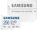 Produktbild: Samsung EVO Plus (2024) inkl. SD-Adapter Speicherkarte (256 GB, Video Speed Class 30 (V30)/UHS Speed Class 3 (U3), 160 MB/s Lesegeschwindigkeit)