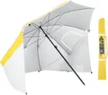 Produktbild: Cressi Sunshell Umbrella Parasol Max White/Yellow/Black - Leichter und Tragbarer Sonnenschirm für den Außenbereich, zum Schutz vor Sonne und Wetter, Weiß/Gelb/Schwarz Ø 250cm