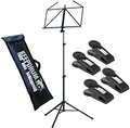 Produktbild: K&M 10065 Black Notenständer Schwarz + 4 Stück 16060 Notenklammer + keepdrum Tasche
