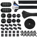 Produktbild: Kabelmanagement 142Pcs 1Cable Management Kabelschlauch2m100 Kabelbinder Befes...
