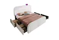 Produktbild: Flieks Polsterbett, LED Holzbett mit Ladefunktion und Schubladen 160x200cm Lammwolle-Bezug