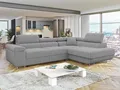 Produktbild: MIRJAN24 Ecksofa Torezio Cord, mit Bettkasten und Schlaffunktion, Einstellbare Kopfstützen, 274x203x70-90 cm