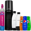 Produktbild: NEU Sodastream Wassersprudler Terra Schwarz Set mit 2 Flaschen Sirup Kartusche