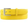 Produktbild: BELTINGER Ledergürtel Italienischer Chino-Gürtel, 30 mm breit, Herren, Anzuggürtel, Hosengür (1-St) gelb|silberfarben 95 cm (Gesamtlänge 110 cm)
