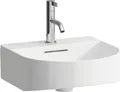 Produktbild: LAUFEN Sonar Handwaschbecken, 1 Hahnloch, mit Überlauf, 410x420mm, inklusive Ventilabdeckung, weiß, H8153417571041