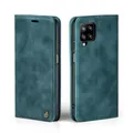 Produktbild: LBH Handyhülle für Samsung Galaxy A12 in Petrol Blau mit Karten- und Geldfach Smartphone Hülle mit Standfunktion Flip Case Schutzhülle Magnetverschluss Vintage
