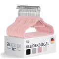 Produktbild: Blumtal Kleiderbügel 20 Stück - Samt 360° drehbar, rutschfest, platzsparend und belastbar - Rosa mit Samtbezug - Hangers