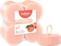 Produktbild: Bolsius True Scents – 8 Teelichter Maxi Duft – Pfirsich – Lange Brenndauer von 8 Stunden – Kerze für den Innenbereich – Natürliche Extrakte – Veganes Wachs – Ohne Palmöl