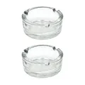 Produktbild: 2x dicke Glas Aschenbecher rund Ascher Glasascher Balkon Aschenbecher