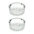 Produktbild: 2x dicke Glas Aschenbecher Rund Ascher Glasascher Balkon Aschenbecher