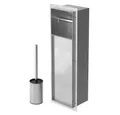 Produktbild: LuxeBath Toilettenpapierhalter Unterputz-Schrankmodul Edelstahl für Klobürstengarnitur befliesbar, Silber 60x20x14 cm Badezimmerschrank mit Toilettenbürste WC Wandnische