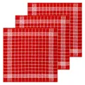 Produktbild: KRACHT 3er Pack Frottee Küchenhandtücher Trockenperle ca.50x50 cm Baumwolle rot