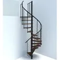 Produktbild: Wendeltreppe 13 Stufen - Ø 120cm - Erreichbare Höhe 2.54 Bis 3.05m - Schwarz Und Nussbaum - Vene120-snmnoy-13