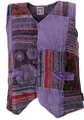 Produktbild: GURU SHOP Goaweste, Psytrance Patchwork Herren Weste - Lila, Baumwolle, Size:XL