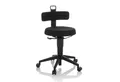 Produktbild: hjh OFFICE Arbeitshocker Drehhocker TOP WORK FLEX Stoff ohne Armlehnen, Drehhocker Arbeitsstuhl, bewegliche Sitzfläche und Lehne, ergonomisch