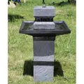 Produktbild: Solarbrunnen Asia Solarspringbrunnen Zengarten Brunnen Komplettset für Garten und Terrasse Tag und Nacht !!!