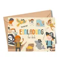 Produktbild: MeinBaby123® 10 Einladungskarten Kindergeburtstag Piraten | Geburtstagseinladungen für Jungs | Piraten Einladungskarten | inkl. 10 Briefumschläge | Premium Qualität (Piraten V2)
