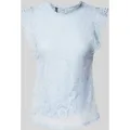 Produktbild: Pieces Regular Fit Top mit Spitzenbesatz Modell 'COLLINE' in Hellblau, Größe XS
