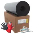 Produktbild: Armacell Armaflex original AF Kautschuk Platten selbstklebend + rote Handschuhe + Scorprotect® Schlüsselband (Schwarz, Isolierstärke 10 mm, 1000 x 10000 mm)