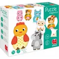Produktbild: Goula Puzzle 455245 Bauernhof-Tiere, Magnetpuzzle, Holz, ab 1 Jahr, 12 Teile