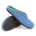 Produktbild: Magicfelt Filzpantoffeln 709 aus Mulesing-freier Merino-Schurwolle – Handgefertigte & anatomisch geformte Hausschuhe für Damen & Herren Größe EU 36-50 – Filzclogs mit Filz-Latex-Sohle Lagoon, 40