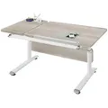 Produktbild: Paidi Jugendschreibtisch, Weiß, Eiche, Metall, Kunststoff, Holzwerkstoff, rechteckig, 70x53-79x130 cm, Blauer Engel, Goldenes M, höhenverstellbar, Arbeitszimmer, Schreibtische, Jugend- & Kinderschreibtische