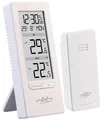 Produktbild: infactory Thermometer: Digitale Temperaturstation mit Innen-/Außenthermometer, Funkuhr, weiß (innen und außen Thermometer, mit Außensensor, Uhren)