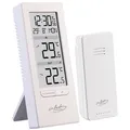 Produktbild: infactory Digitale Temperaturstation mit Innen-/Außenthermometer, Funkuhr, weiß