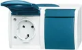 Produktbild: Busch-Jaeger 20/2EW-53 SCHUKO Steckdose 2-fach waagerecht ocean IP44 grau/blau