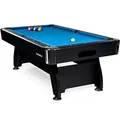 Produktbild: Billardtisch 8ft - 244x132x80 cm - 8 Fuß Pool Billard - Kugelrücklauf - Tischbillard mit Zubehör - Billard Tisch - Buckshot Blackmagic