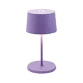 Produktbild: Zafferano, Olivia Mini Lampe, Tragbare und Wiederaufladbare Tischlampe mit Touch Control, Geeignet für Wohnzimmer und Außenbereich, Dimmer, 2700-3000 K, Höhe 22 cm, Farbe Lila