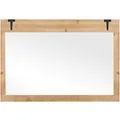 Produktbild: Costway Wandspiegel Zum Aufhängen 97 x 67 cm mit Holzrahmen Natur