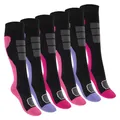 Produktbild: Footstar Kinder Outdoor Kniestrümpfe (6 Paar) Bunte Strümpfe mit Thermo-Effekt - Variante 1 Lila Pink 27-30