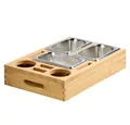 Produktbild: KESPER® Servierbrett Couchbar, Bambus, FSC, Bambus, (1-St), mit entnehmbaren Metallschalen