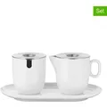 Produktbild: WMF 3tlg. Set: Milchkännchen & Zuckerdose in Weiß
