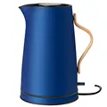 Produktbild: Stelton Wasserkocher Emma - Elektrischer Kocher - Kaffee- & Teekanne, skandinavisch - Filter, Trockenkoch-Sicherheitsschalter mit Abschaltung, Buchenholzgriff - 1,2 Liter, Dunkelblau, EU-Stecker